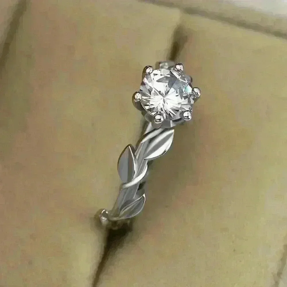 🍁 Lovely 925 Silver Plated Fashion Bijoux Leaf Ring For Woman, GPMB1506